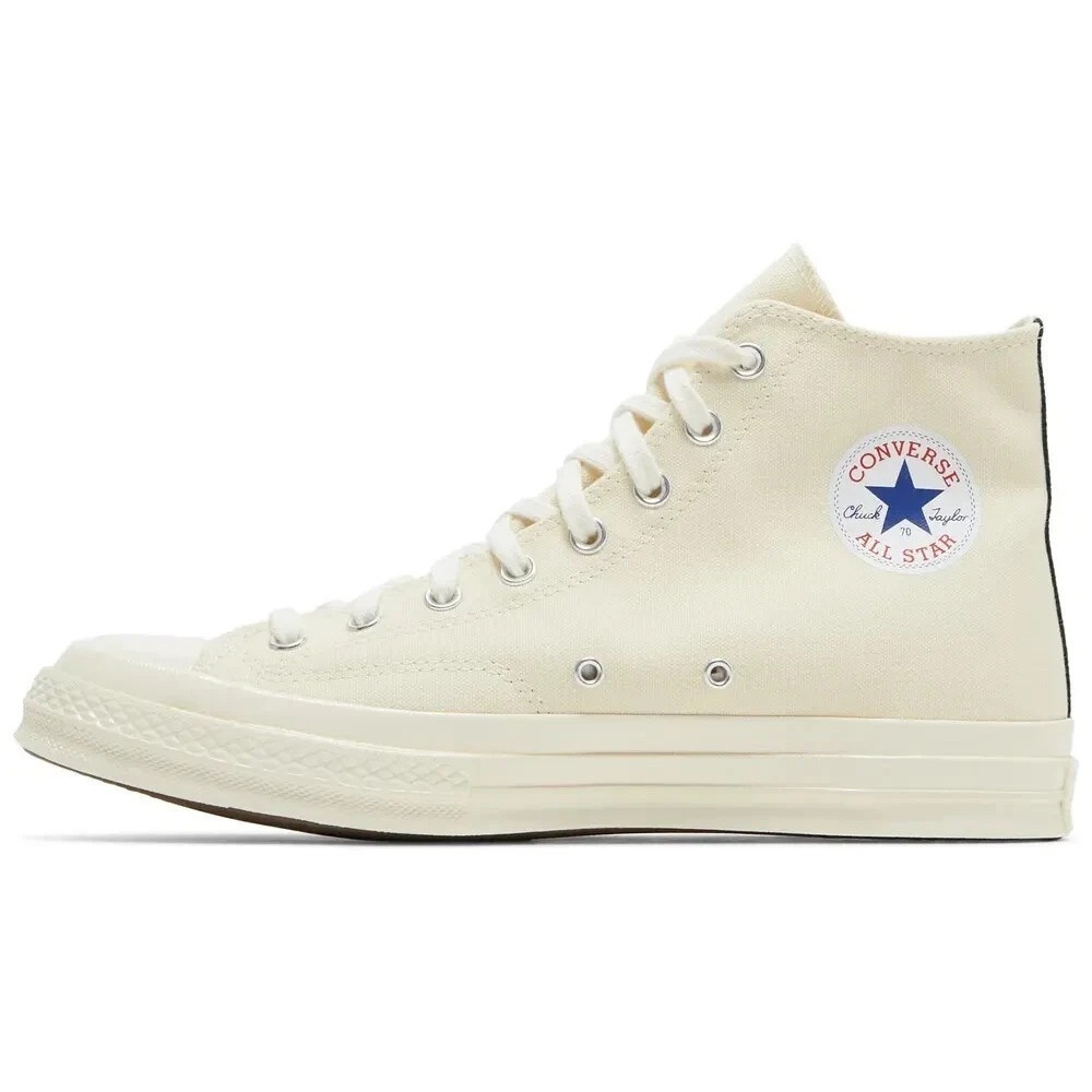 Converse x COMME des GARCONS Chuck 70 Hi Womens Sz 5 Milk White Red 150205C NEW - Picture 3 of 5